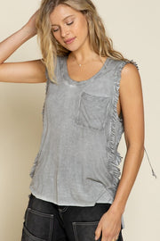 Criss cross Lace up Open Back Tank Top