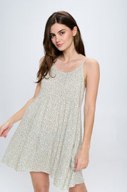 Babydoll loose fit tank dress with ditsy floral